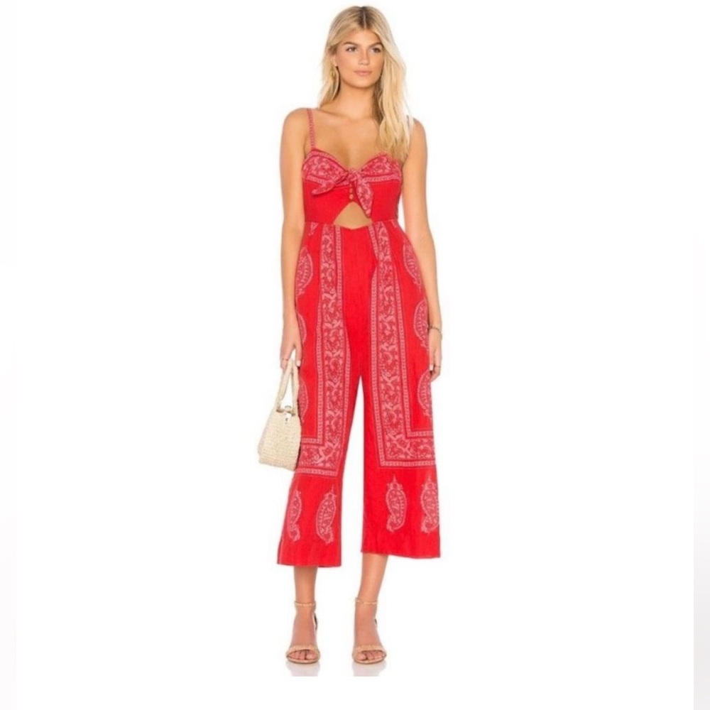 Free People Feel The Sun Linen Jumpsuit